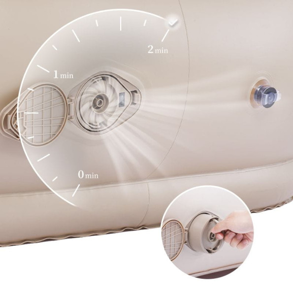 Матрас надувной одноместный с подголовником. Naturehike бежевый -
                                                        Фото 2