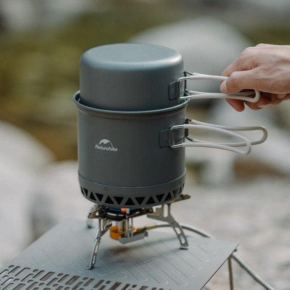 Набор посуды для кемпинга 2 ед. Naturehike 1,2 л, алюминий -
                                                        Фото 3