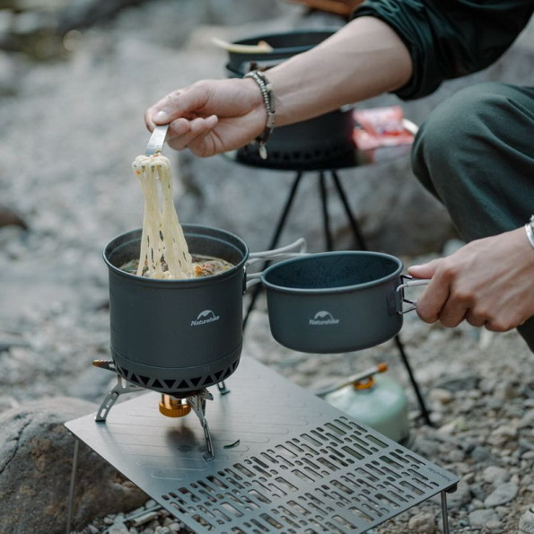 Набор посуды для кемпинга 2 ед. Naturehike 1,8 л, алюминий -
                                                        Фото 4