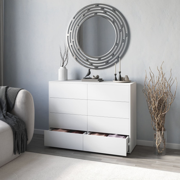 Комод на 8 ящиков Белый