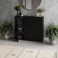 Комод-тумба на три дверцы с полками Черный