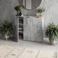 Комод-тумба на три дверцы с полками Бетон