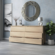 Современный большой комод на 6 ящиков без ручек Дуб Сонома