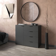 Комод на 4 ящика с дверкой Антрацит