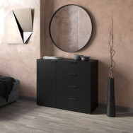 Комод на 4 ящика с дверкой Черный