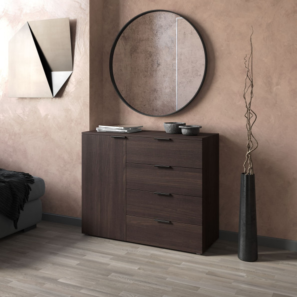 Комод на 4 ящика с дверкой Венге