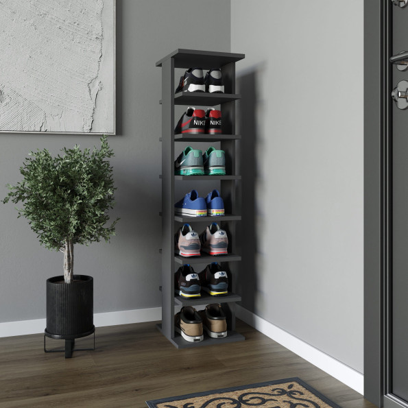 Полка для обуви на 7 ячеек Антрацит