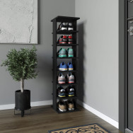 Полка для обуви на 7 ячеек Черная