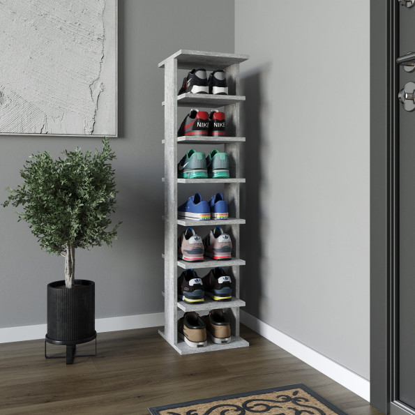 Полка для обуви на 7 ячеек Бетон