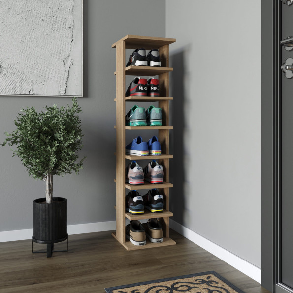 Полка для обуви на 7 ячеек Дуб Сонома