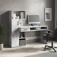 Письменный компьютерный стол с пеналом и выдвижным ящиком Бетон