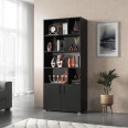 Стелаж з відкритими полицями та тумбою з дверками Чорний