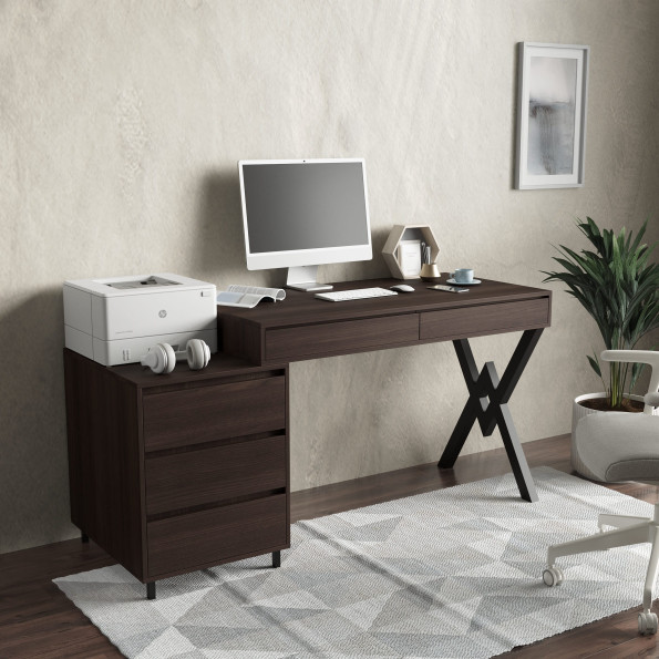 Офисный столик в стиле Лофт с ящиками Венге