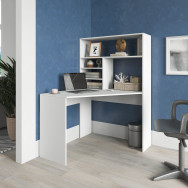 Кутовий письмовий стіл із стелажем Білий