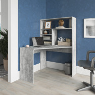 Кутовий письмовий стіл із стелажем Бетон