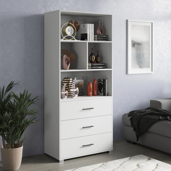 Стелаж з шухлядами та полицями Білий