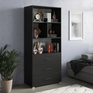 Стелаж з шухлядами та полицями Чорний