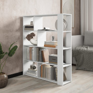 Современный книжный стеллаж для книг и декора на 8 ячеек Белый