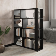 Современный книжный стеллаж для книг и декора на 8 ячеек Черный