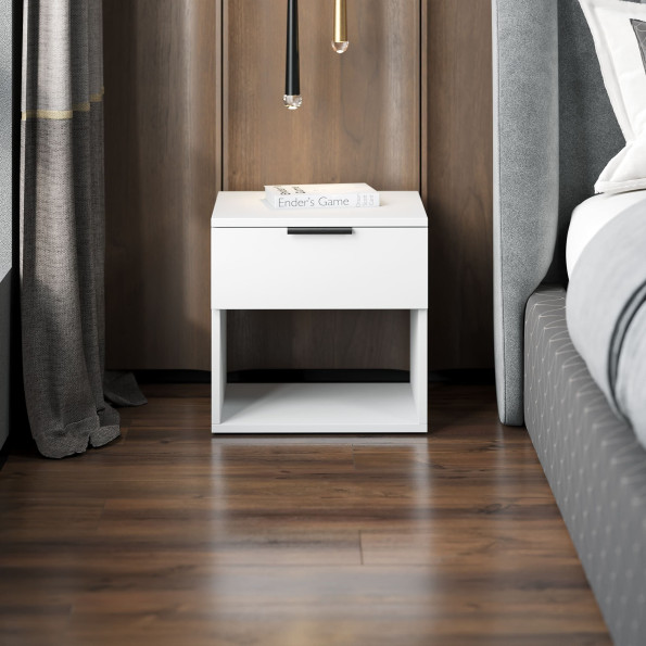 Прикроватная тумба с открытой полкой Белая