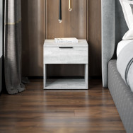 Прикроватная тумба с открытой полкой Бетон