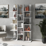 Современный книжный стеллаж для дома и офиса на 15 ячеек Белый