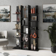 Современный книжный стеллаж для дома и офиса на 15 ячеек Черный