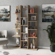 Современный книжный стеллаж для дома и офиса на 15 ячеек Дуб Сонома