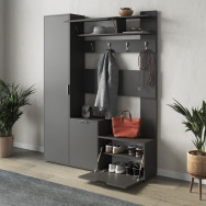 Передпокій з пеналом та тумбою під взуття Антрацит