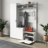 Передпокій з пеналом та тумбою під взуття Білий