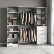 Гардеробный шкаф с ящиками, полками и штангами Бетон, 202х216.8х50 см Гардеробный шкаф с ящиками, полками и штангами Бетон, 202х216.8х50 см