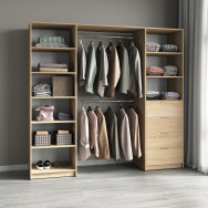 Гардеробный шкаф с ящиками, полками и штангами Дуб Сонома, 202х216.8х50 см Гардеробный шкаф с ящиками, полками и штангами Дуб Сонома, 202х216.8х50 см