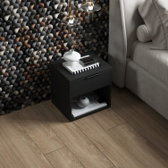 Прикроватная тумба с выдвижным ящиком Черная