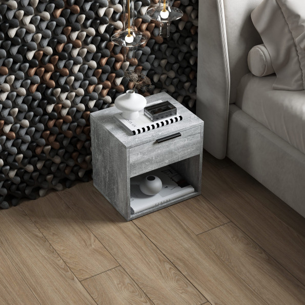 Прикроватная тумба с выдвижным ящиком Бетон