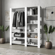 Гардеробный шкаф открытого типа с полками и штангой Белый Гардеробный шкаф открытого типа с полками и штангой Белый