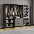 Комплект шаф для гардеробу в стилі лофт Антрацит
