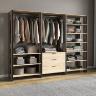 Комплект шаф для гардеробу в стилі лофт Дуб Сонома