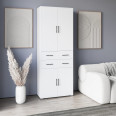 Стильный шкаф с выдвижными ящиками Белый, 212.5х100х35 см