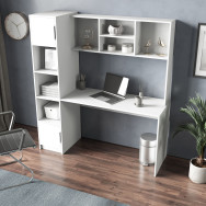 Письменный стол с пеналом и надстройкой Белый