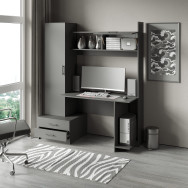 Компьютерный стол с пеналом и надстройкой Антрацит