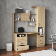 Письменный стол с тумбой и пеналом Дуб Сонома