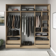 Гардеробный шкаф с ящиками, полками и штангами Дуб Сонома Гардеробный шкаф с ящиками, полками и штангами Дуб Сонома