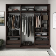 Гардеробный шкаф с ящиками, полками и штангами Венге Гардеробный шкаф с ящиками, полками и штангами Венге