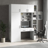 Письменный стол со стеллажом и пеналом Белый