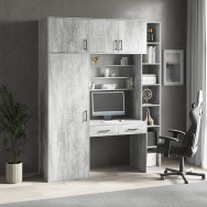 Письменный стол со стеллажом и пеналом Бетон