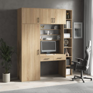 Письменный стол со стеллажом и пеналом Дуб Сонома