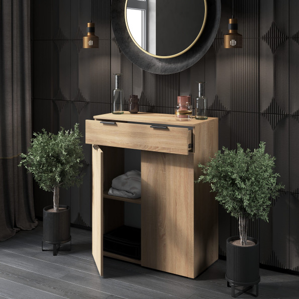 Комод с дверцами и ящиком Дуб Сонома