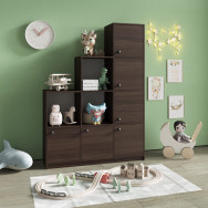 Книжный шкаф на 9 ячеек с дверцами Венге