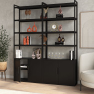 Стеллаж для дома и офиса в стиле Лофт Черный