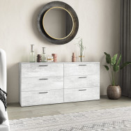 Комод для одежды на 6 ящиков с ручками Бетон